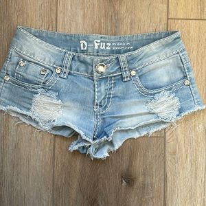 Low rise, short denim shorts size XS